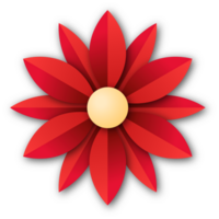 Red Flower Papercut png