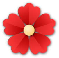 Red Flower Papercut png