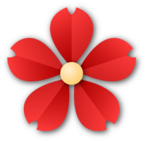 Red Flower Papercut png