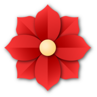 Red Flower Papercut png