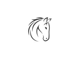 horse head outline logo vector icon illustration, logo template