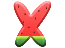 Watermelon Alphabet Letter X png