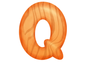 Wood Alphabet Letter Q png