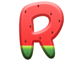 watermeloen alfabet brief r png