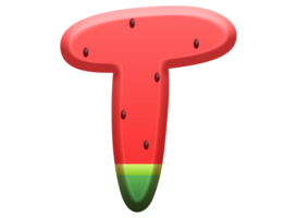 Watermelon Alphabet Letter T png