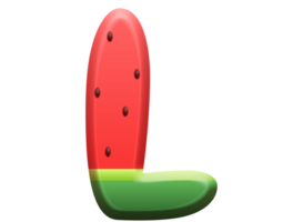watermeloen alfabet brief l png