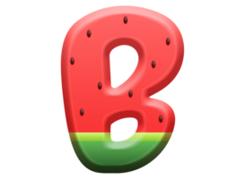 vattenmelon alfabet brev b png