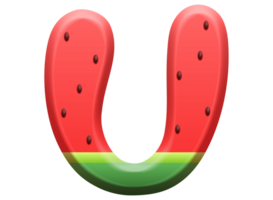 Wassermelone Alphabet Brief u png