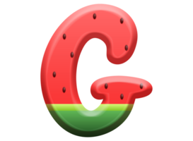 Watermelon Alphabet Letter G png