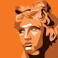 impresión. vector ilustración. estatua. retrato cara hombre