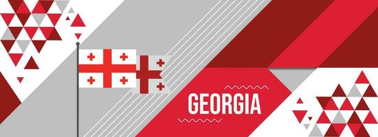 Georgia national or independence day banner design for country celebration. Flag of Georgia with modern retro design and abstract geometric icons. Vector illustration