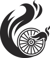 bicycle fly fire ball icon png