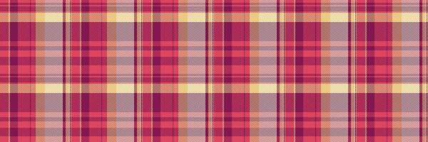 Show fabric texture pattern, weave check tartan plaid. Windowpane vector seamless textile background in pink and rouge red colors.
