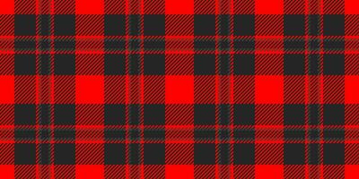 Old-fashioned vector background texture, thread pattern textile check. New year plaid fabric seamless tartan in black and red colors.