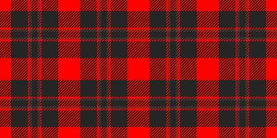 Old-fashioned vector background texture, thread pattern textile check. New year plaid fabric seamless tartan in black and red colors.