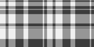 Canvas seamless check texture, strip textile background vector. Chequered pattern fabric plaid tartan in vintage gray and grey colors. vector