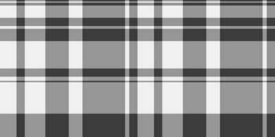 Canvas seamless check texture, strip textile background vector. Chequered pattern fabric plaid tartan in vintage gray and grey colors. vector