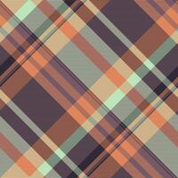 Graphical check vector textile, content seamless tartan plaid. 60s texture fabric background pattern in orange and pink colors.