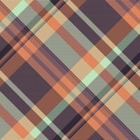 Graphical check vector textile, content seamless tartan plaid. 60s texture fabric background pattern in orange and pink colors.