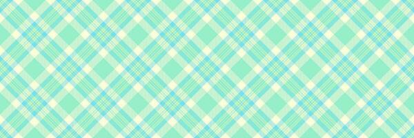 Popular vector seamless tartan, close-up textile check background. Clothes fabric plaid pattern texture in mint and light yellow colors.