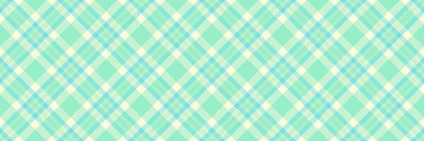 Popular vector seamless tartan, close-up textile check background. Clothes fabric plaid pattern texture in mint and light yellow colors.