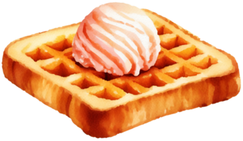 AI generated bread with ice creem. png