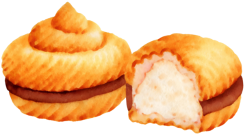 AI generated Cream puffs ,illustration. png