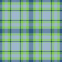 Plaid seamless pattern in green. Check fabric texture. Vector textile print.