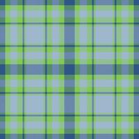 Plaid seamless pattern in green. Check fabric texture. Vector textile print.