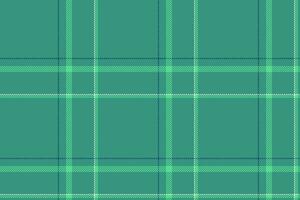 Plaid background, check seamless pattern in green. Vector fabric texture for textile print, wrapping paper, gift card or wallpaper.