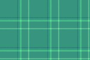 Plaid background, check seamless pattern in green. Vector fabric texture for textile print, wrapping paper, gift card or wallpaper.