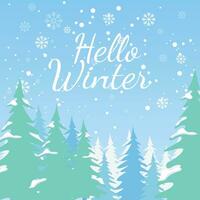 Hello Winter in Snow Background illustration vector