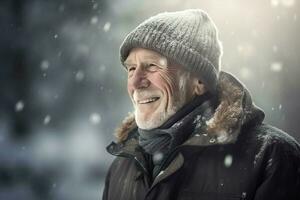 AI generated Old man winter. Generate AI photo