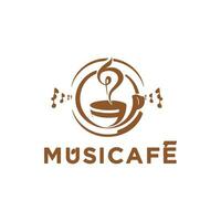 visualmente convincente logo para un música temática café llamado musi café vector