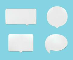 White speech bubble icon set on a purple background vector