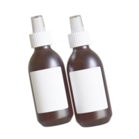 Plastic Frosted Amber Dropper Bottle Mockup with Blank Label, Isolated 3D Illustration png