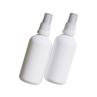 Cosmetic bottle with spray or pump cleanser rendering 3D illustration png