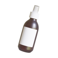 Plastic Frosted Amber Dropper Bottle Mockup with Blank Label, Isolated 3D Illustration png