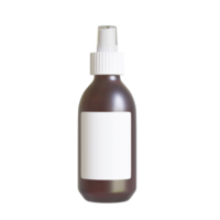 Plastic Frosted Amber Dropper Bottle Mockup with Blank Label, Isolated 3D Illustration png