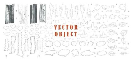 Handmade products. Completely vector and different. This elements that can be used to create any design. Vector brush type object.