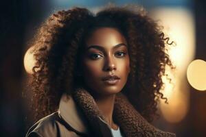 AI generated Stylish stunning hip African woman. Generate ai photo
