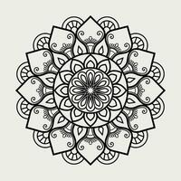 Lineal floral mandala creative ornamental decorative element circle shape vector illustration