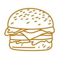 hamburger doodle. burger doodle. hand drawn of burger. doodle of hamburger. fast food doodle element. vector