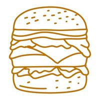 hamburguesa garabatear. hamburguesa garabatear. mano dibujado de hamburguesa. garabatear de hamburguesa. rápido comida garabatear elemento. vector