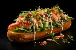 AI generated Flavorful Lobster roll. Generate Ai photo