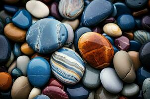 AI generated Multihued Macro stones colorful. Generate Ai photo