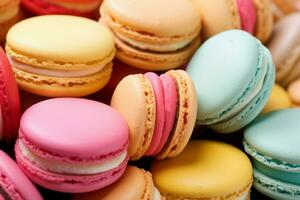 AI generated Delightful Macaroons dessert. Generate Ai photo