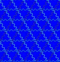 Seamless vector geometric texture in the form of multi-colored wavy lines and triangles on a blue background