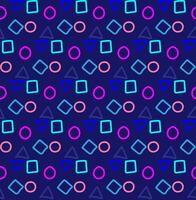 Seamless vector texture in the form of multi-colored geometric shapes on a blue background