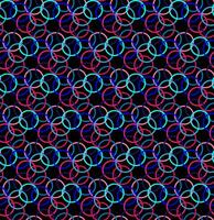 Seamless vector abstract pattern in the form of multi-colored circles on a black background